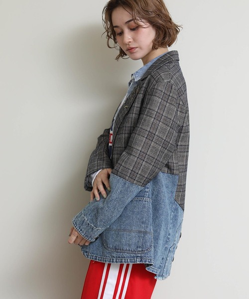 Gready Brilliant（グレディブリリアン）の「デニムＭＩＸテーラードジャケット（テーラードジャケット・レディース・モカ・FREE）」の13枚目の写真