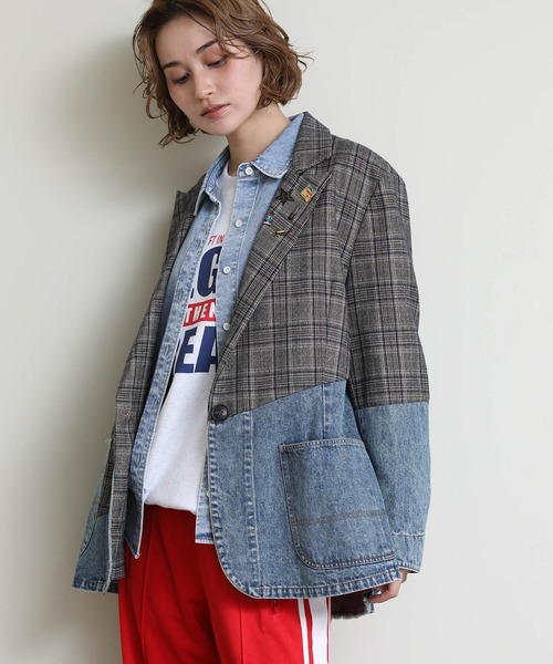 Gready Brilliant（グレディブリリアン）の「デニムＭＩＸテーラードジャケット（テーラードジャケット・レディース・モカ・FREE）」の14枚目の写真