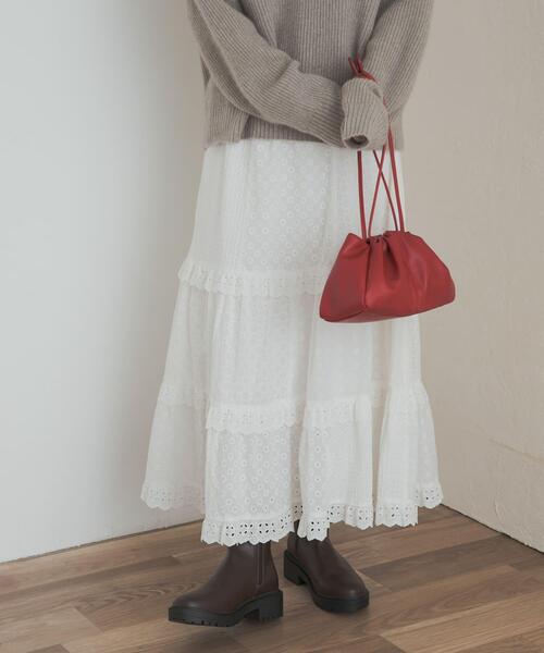 URBAN RESEARCH DOORS（アーバンリサーチドアーズ）の「レースティアードスカート（スカート・レディース・ブラック/オフホワイト・MEDIUM）」の5枚目の写真