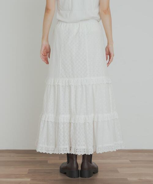 URBAN RESEARCH DOORS（アーバンリサーチドアーズ）の「レースティアードスカート（スカート・レディース・ブラック/オフホワイト・MEDIUM）」の12枚目の写真