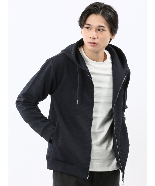 たか TAKA-Q ウォッシャブル ウール混 ジャガード Vネックニット