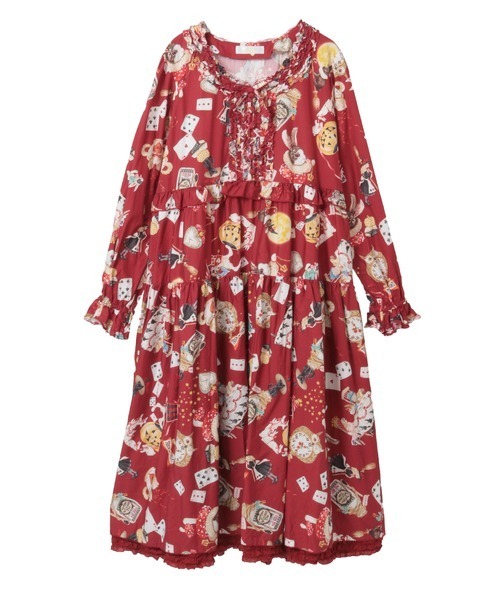 セール】ハロウィーンワンダーランドプリントミディワンピース