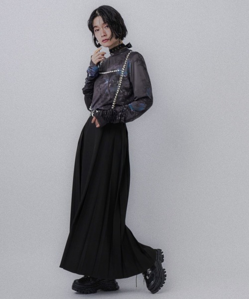 セール】マルチパールチェーンハーネスプリーツスカート（スカート