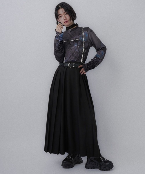 セール】マルチパールチェーンハーネスプリーツスカート