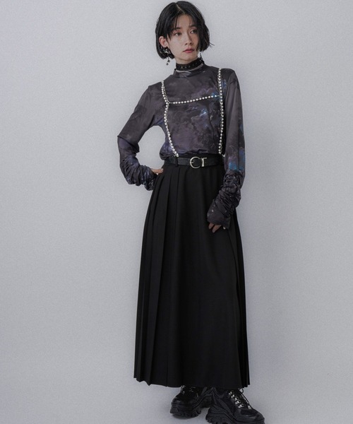 セール】マルチパールチェーンハーネスプリーツスカート