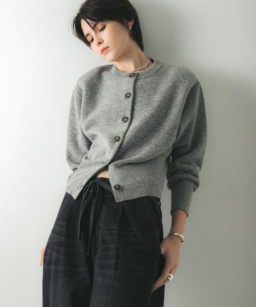 ウールカシミヤショルダーパッドカーディガン（カーディガン/ボレロ