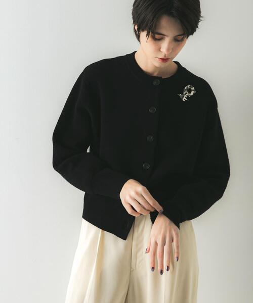 ウールカシミヤショルダーパッドカーディガン（カーディガン/ボレロ