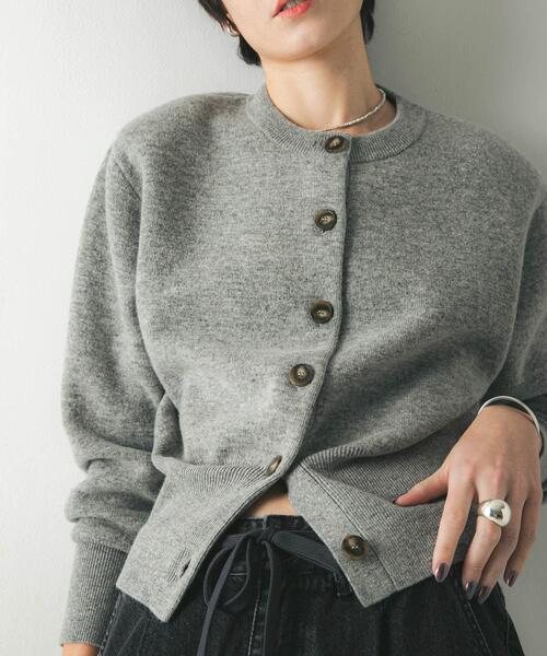 ウールカシミヤショルダーパッドカーディガン（カーディガン/ボレロ
