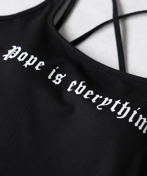 me+em select(ミームセレクト)の「【 2color 】グランジロゴバッククロスキャミソールトップス / grunge logo back logo camisole tops(キャミソール・レディース・ホワイト/ブラック・FREE)」の7枚目の写真