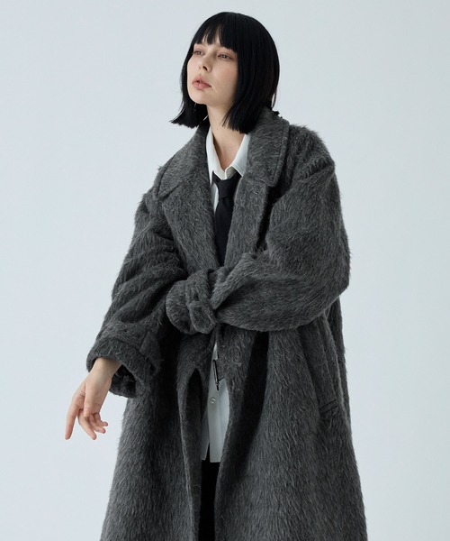 VELNUS(ベルナス)の「【VELNUS】Long shaggy loose tyrocken coat/ロングシャギールーズタイロッケンコート(チェスターコート・メンズ・ブラック/チャコールグレー・L/M/S)」の14枚目の写真