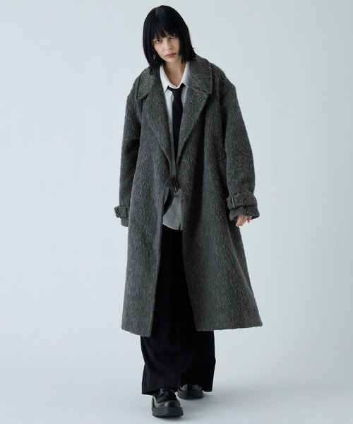 VELNUS(ベルナス)の「【VELNUS】Long shaggy loose tyrocken coat/ロングシャギールーズタイロッケンコート(チェスターコート・メンズ・ブラック/チャコールグレー・L/M/S)」の17枚目の写真