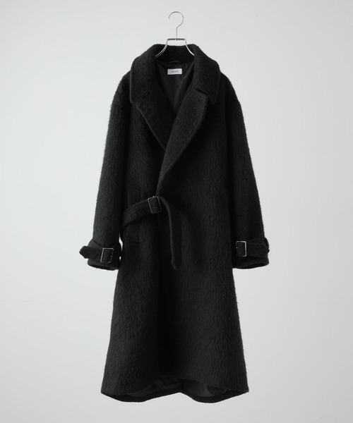 VELNUS】Long shaggy loose tyrocken coat/ロングシャギールーズタイ