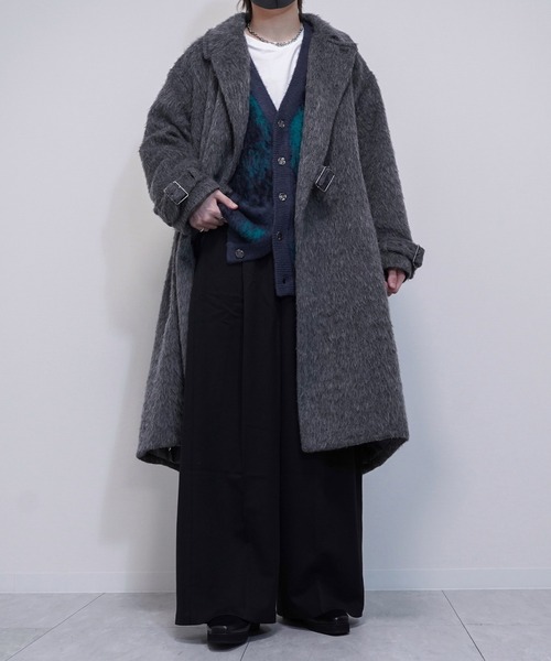 VELNUS(ベルナス)の「【VELNUS】Long shaggy loose tyrocken coat/ロングシャギールーズタイロッケンコート(チェスターコート・メンズ・ブラック/チャコールグレー・L/M/S)」の8枚目の写真