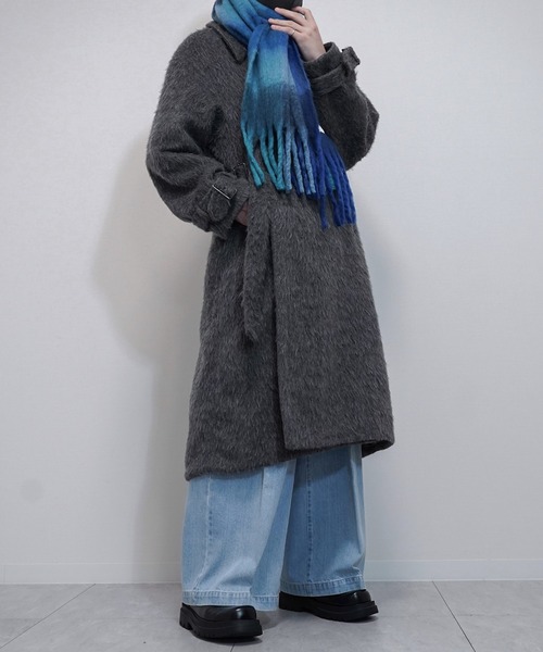 VELNUS(ベルナス)の「【VELNUS】Long shaggy loose tyrocken coat/ロングシャギールーズタイロッケンコート(チェスターコート・メンズ・ブラック/チャコールグレー・L/M/S)」の11枚目の写真