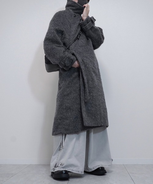 VELNUS(ベルナス)の「【VELNUS】Long shaggy loose tyrocken coat/ロングシャギールーズタイロッケンコート(チェスターコート・メンズ・ブラック/チャコールグレー・L/M/S)」の12枚目の写真