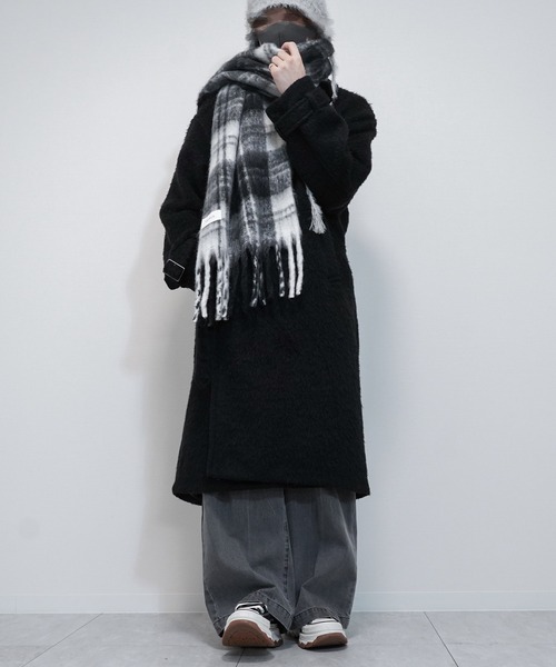VELNUS(ベルナス)の「【VELNUS】Long shaggy loose tyrocken coat/ロングシャギールーズタイロッケンコート(チェスターコート・メンズ・ブラック/チャコールグレー・L/M/S)」の6枚目の写真