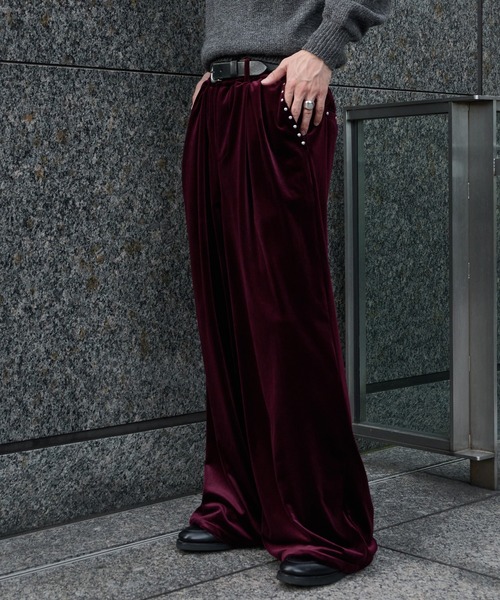 Perushu（ペルーシュ）の「ベロアスタッズワイドパンツ（その他パンツ・メンズ・ブラック/ブラウン/ボルドー・LARGE/SMALL/MEDIUM）」の12枚目の写真