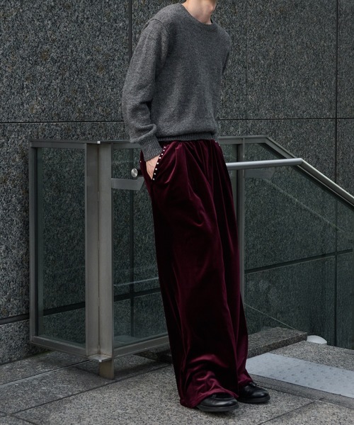 Perushu（ペルーシュ）の「ベロアスタッズワイドパンツ（その他パンツ・メンズ・ブラック/ブラウン/ボルドー・LARGE/SMALL/MEDIUM）」の21枚目の写真