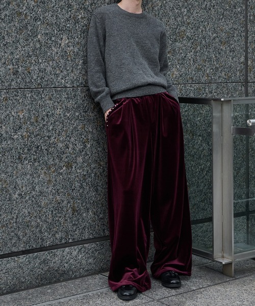 Perushu（ペルーシュ）の「ベロアスタッズワイドパンツ（その他パンツ・メンズ・ブラック/ブラウン/ボルドー・LARGE/SMALL/MEDIUM）」の15枚目の写真