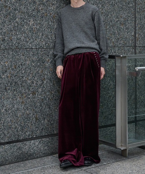 Perushu（ペルーシュ）の「ベロアスタッズワイドパンツ（その他パンツ・メンズ・ブラック/ブラウン/ボルドー・LARGE/SMALL/MEDIUM）」の19枚目の写真