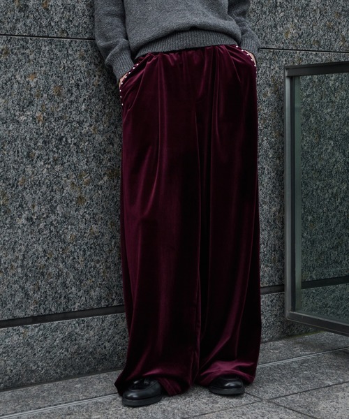 Perushu（ペルーシュ）の「ベロアスタッズワイドパンツ（その他パンツ・メンズ・ブラック/ブラウン/ボルドー・LARGE/SMALL/MEDIUM）」の7枚目の写真