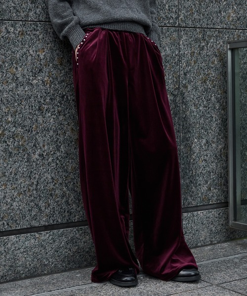 Perushu（ペルーシュ）の「ベロアスタッズワイドパンツ（その他パンツ・メンズ・ブラック/ブラウン/ボルドー・LARGE/SMALL/MEDIUM）」の11枚目の写真