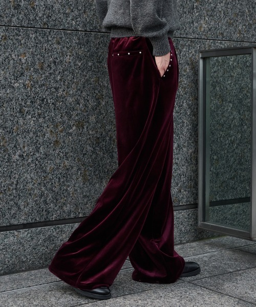 Perushu（ペルーシュ）の「ベロアスタッズワイドパンツ（その他パンツ・メンズ・ブラック/ブラウン/ボルドー・LARGE/SMALL/MEDIUM）」の9枚目の写真