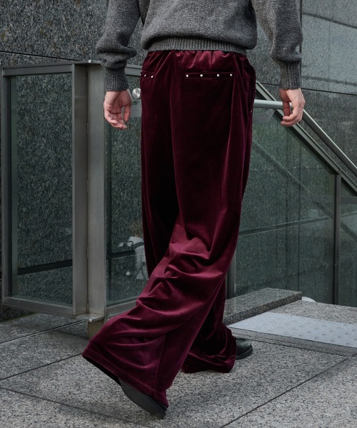 Perushu（ペルーシュ）の「ベロアスタッズワイドパンツ（その他パンツ・メンズ・ブラック/ブラウン/ボルドー・LARGE/SMALL/MEDIUM）」の14枚目の写真