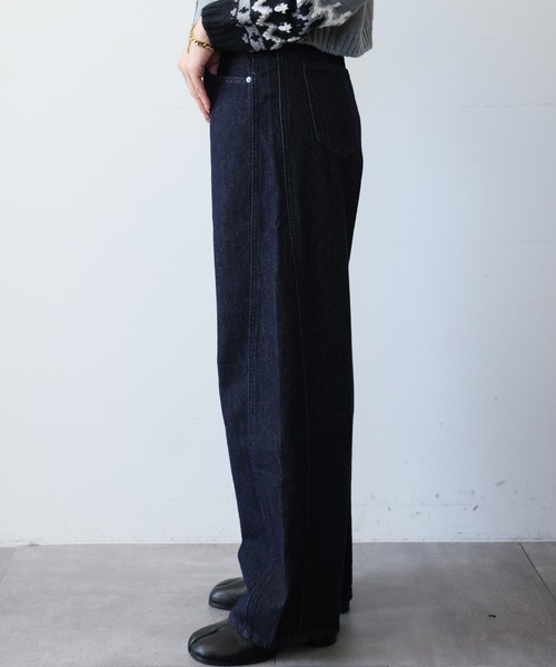 Ampirula(アンピルーラ)の「バレルレッグ ジーンズ レディース デニムパンツ 冬 レディース 秋 秋冬(デニムパンツ・レディース・ブルー/インディゴブルー/ネイビー・M/S)」の7枚目の写真