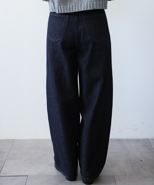 Ampirula(アンピルーラ)の「バレルレッグ ジーンズ レディース デニムパンツ 冬 レディース 秋 秋冬(デニムパンツ・レディース・ブルー/インディゴブルー/ネイビー・M/S)」の8枚目の写真