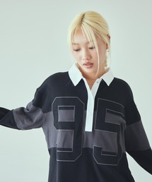 NIKE(iCL)̃iCL X|[cEFA EBY OX[u OtBbN | gbv / Nike Sportswear Women's Long-Sleeve Graphic Polo Top HV4034-010 Black(|Vc)