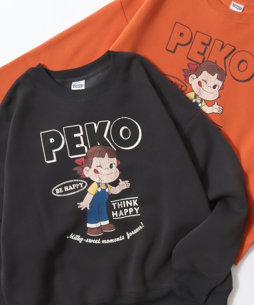 peko セール】2025AW Peko/ペコ オーバーサイズ 裏起毛 イラストプリント