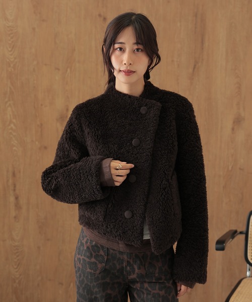 セール】wool boa wrap short coat（その他アウター）｜SUWDEE