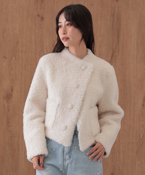 wool boa wrap short coat（その他アウター）｜SUWDEE（スーディー）の