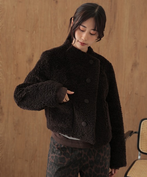 セール】wool boa wrap short coat（その他アウター）｜SUWDEE