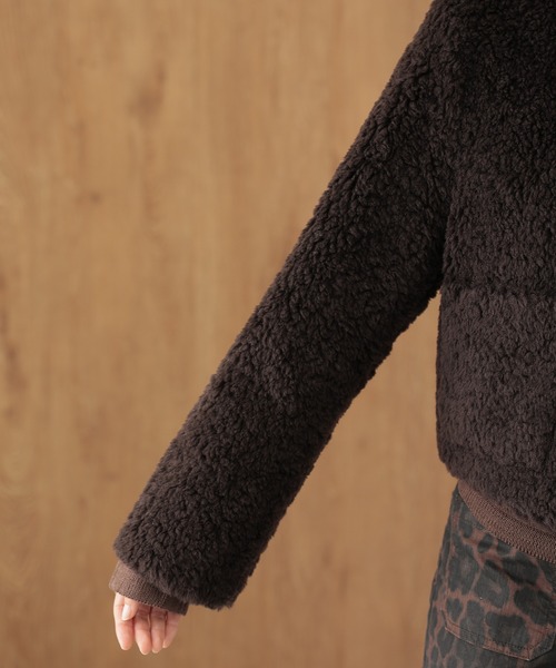 SUWDEE(スーディー)の「wool boa wrap short coat(その他アウター・レディース・アイボリー/チャコールグレー/ブラウン・FREE)」の18枚目の写真