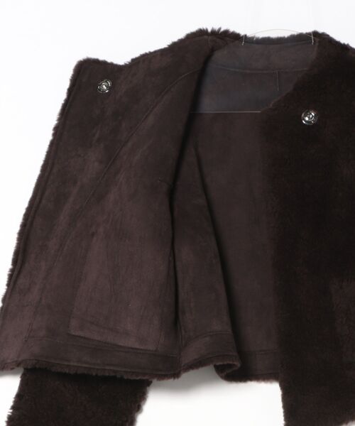 SUWDEE(スーディー)の「wool boa wrap short coat(その他アウター・レディース・アイボリー/チャコールグレー/ブラウン・FREE)」の19枚目の写真