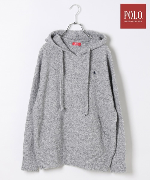 Heather（ヘザー）の「【POLO BCS(ポロ・ビーシーエス)】ニットフーディ　595484（ニット/セーター・レディース・グレー/アイボリー/ネイビー・FREE）」の3枚目の写真