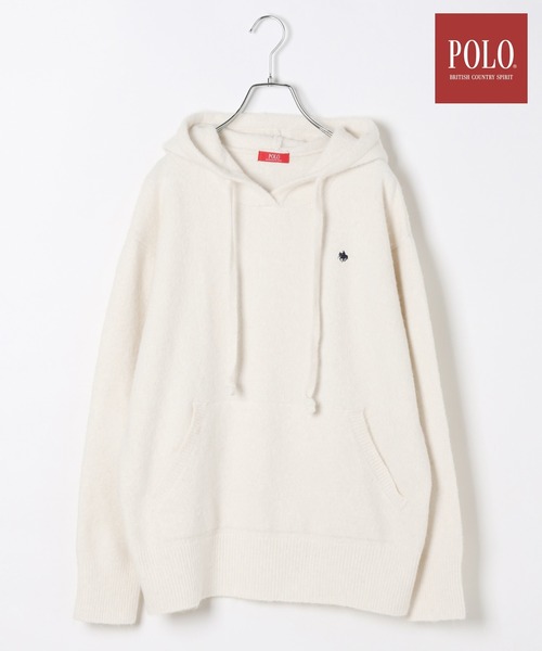 Heather（ヘザー）の「【POLO BCS(ポロ・ビーシーエス)】ニットフーディ　595484（ニット/セーター・レディース・グレー/アイボリー/ネイビー・FREE）」の2枚目の写真