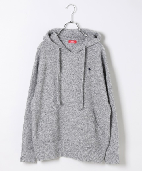 Heather（ヘザー）の「【POLO BCS(ポロ・ビーシーエス)】ニットフーディ　595484（ニット/セーター・レディース・グレー/アイボリー/ネイビー・FREE）」の6枚目の写真