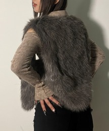 A'GEM/9 × .kom 『.KOM/ドットケーオーエム』 Y2K Faux Fur Gilet Top/Y2K フェイクファーベスト