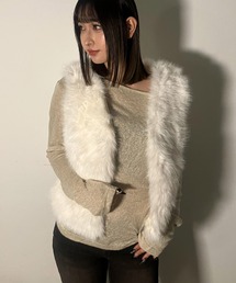 A'GEM/9 × .kom 『.KOM/ドットケーオーエム』 Y2K Faux Fur Gilet Top/Y2K フェイクファーベスト