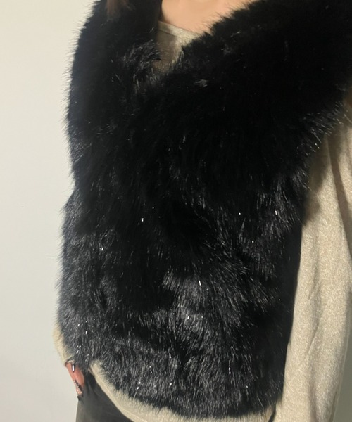A'GEM/9 × .kom 『.KOM/ドットケーオーエム』 Y2K Faux Fur Gilet Top