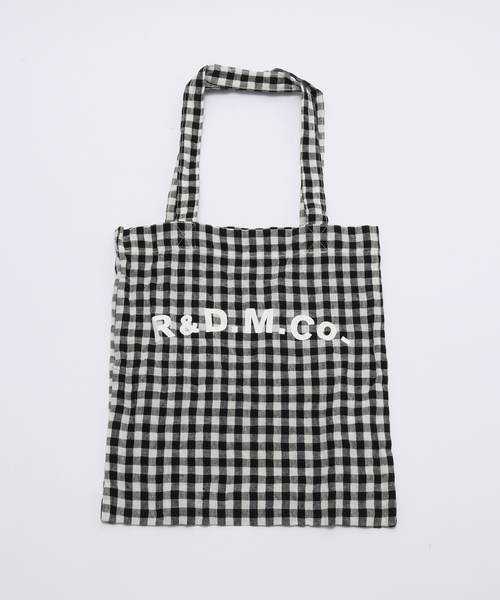【R&D.M.Co/オールドマンズテイラー】LINEN GINGHAM CHECK TOTE　トートバッグ