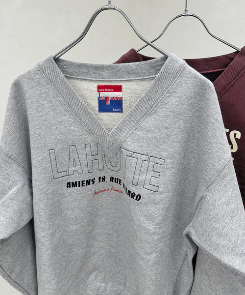 Spick & Span(スピックアンドスパン)の「《追加》La Hutte / ラ ユット 別注Vネックスウェット*(スウェット・レディース・アイボリー/ボルドー/グレー・FREE)」の4枚目の写真