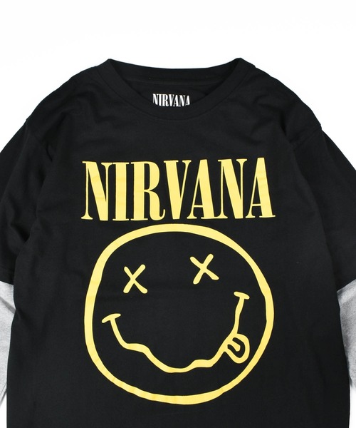 ROCK-OFF(ロックオフ)の「【ROCK-OFF】【AW】NIRVANA LAYERED YEL HAPPY FACE BLACK LONG SLEEVE TEE(Tシャツ/カットソー・メンズ・ブラック×グレー・MEDIUM/LARGE/X-LARGE)」の4枚目の写真