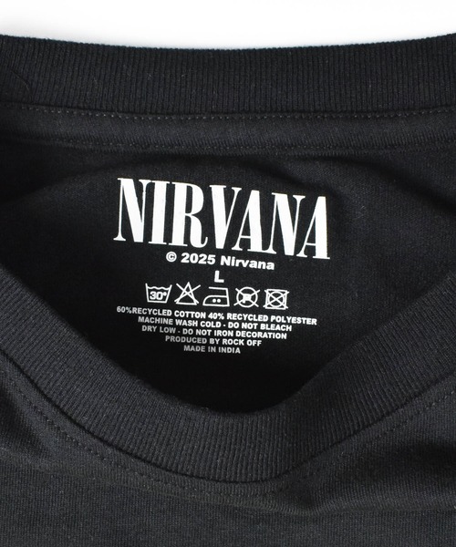 ROCK-OFF(ロックオフ)の「【ROCK-OFF】【AW】NIRVANA LAYERED YEL HAPPY FACE BLACK LONG SLEEVE TEE(Tシャツ/カットソー・メンズ・ブラック×グレー・MEDIUM/LARGE/X-LARGE)」の5枚目の写真
