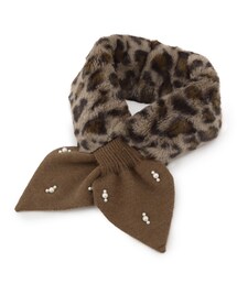 SHOO・LA・RUE | ファー×パール風付きニットティペット(ストール/ショール)