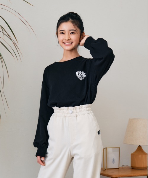 VIVIAN BLUE】ハートサガラ刺繍スウェットチュニック（スウェット