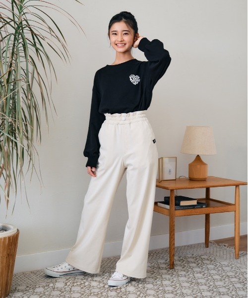 VIVIAN BLUE】ハートサガラ刺繍スウェットチュニック（スウェット